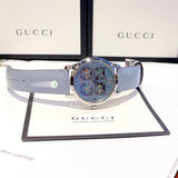 Gucci G Timeless Quartz Mother of Pearl Dial Blue Leather Strap Watch For Women - YA1264124 Authentic Buy Shop Now