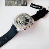 Guess Headline Chronograph Grey Dial Black Rubber Strap Watch for Men - GW0571G1 Authentic Buy Shop Now