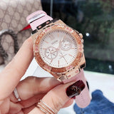 Guess Limelight Quartz Analog White Dial Pink Leather Strap Watch For Women - W0775l3 Authentic Buy Shop Now
