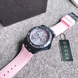 Guess Limelight Blue Dial Pink Rubber Strap Watch For Women - W0775L5 Authentic Buy Shop Now