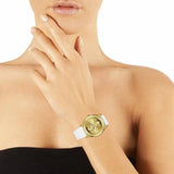 Guess G-Twist Gold Dial White Rubber Strap Watch for Women - W0911L7 Authentic Buy Shop Now