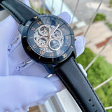 Fossil Grant Sport Automatic Skeleton Black Dial Black Leather Strap Watch for Men - ME3138 Authentic Buy Shop Now
