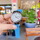 Guess Limelight Crystals White Dial Blue Rubber Strap Watch for Women - W1053L5 Authentic Buy Shop Now