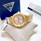 Guess Willow Two Tine Dial Gold Mesh Bracelet Watch For Women - W0836L3 Authentic Buy Shop Now