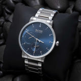 Hugo Boss Oxygen Chronograph Blue Dial Silver Steel Strap Watch for Men - 1513597 Authentic Buy Shop Now