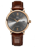 IWC Portofino Automatic Grey Dial Brown Leather Strap Watch for Men - IW356511 Authentic Buy Shop Now