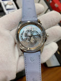 Gucci G Timeless Automatic Mother of Pearl Dial Blue Leather Strap Watch For Women - YA1264113 Authentic Buy Shop Now