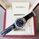 Salvatore Ferragamo F-80 Classic Black Dial Black Leather Strap Watch for Men - SFDT00219 Authentic Buy Shop Now