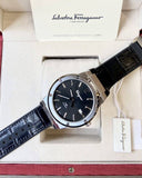 Salvatore Ferragamo F-80 Classic Black Dial Black Leather Strap Watch for Men - SFDT00619 Authentic Buy Shop Now