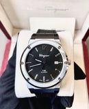 Salvatore Ferragamo F-80 Classic Black Dial Black Leather Strap Watch for Men - SFDT00219 Authentic Buy Shop Now