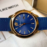 Versace V-Urban Quartz Blue Dial Blue Leather Strap Watch for Men - VELQ00319 Authentic Buy Shop Now