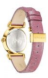 Versace V-Motif Vintage Logo Diamonds Gold Dial Pink Leather Strap Watch for Women - VERE01118 Authentic Buy Shop Now