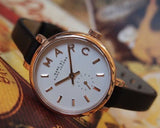 Marc Jacobs Sally White Dial Black Leather Strap Watch for Women - MBM1352 Authentic Buy Shop Now