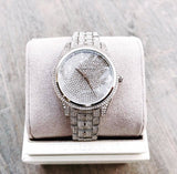 Michael Kors Lauryn Analog Crystals Silver Dial Silver Steel Strap Watch For Women - MK3717 Authentic Buy Shop Now