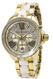 Michael Kors Wren Diamonds Gold Dial Two Tone Steel Strap Watch for Women - MK6157 Authentic Buy Shop Now