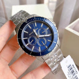 Michael Kors Cunningham Multifunction Blue Dial Silver Steel Strap Watch For Men - MK7153 Authentic Buy Shop Now