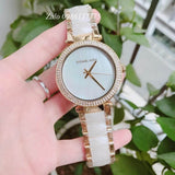 Michael Kors Parker Mother of Pearl Dial Two Tone Steel Strap Watch for Women - MK6400 Authentic Buy Shop Now