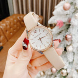 Michael Kors Layton Mother of Pearl White Dial Brown Leather Strap Watch For Women - MK2910 Authentic Buy Shop Now