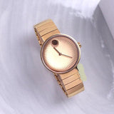 Movado Edge Rose Gold Dial Rose Gold Steel Strap Watch for Women - 3680013 Authentic Buy Shop Now