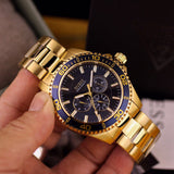 Guess Chaser Multifunction Blue Dial Gold Steel Strap Watch for Men - W0172G5 Authentic Buy Shop Now