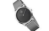 Calvin Klein Minimalist Black Dial Silver Mesh Bracelet Watch for Men - K3M2112X Authentic Buy Shop Now