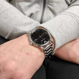 Emporio Armani Luigi Quartz Black Dial Silver Steel Strap Watch For Men - AR2499 Authentic Buy Shop Now