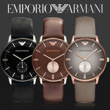 Emporio Armani Classic Brown Dial Brown Leather Strap Watch For Men - AR0383 Authentic Buy Shop Now
