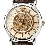 Emporio Armani Luigi Meccanico Brown Dial Brown Leather Strap Watch For Men - AR1982 Authentic Buy Shop Now