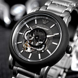 Emporio Armani Meccanico Automatic Black Dial Black Steel Strap Watch For Men - AR60010 Authentic Buy Shop Now