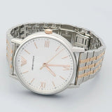 Emporio Armani Kappa Quartz Silver Dial Two Tone Mesh Bracelet Watch For Men - AR11093 Authentic Buy Shop Now