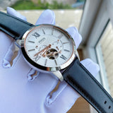 Fossil Townsman Automatic White Dial Black Leather Strap Watch for Men - ME3104 Authentic Buy Shop Now