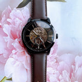 Fossil Townsman Automatic Black Dial Brown Leather Strap Watch for Men - ME3155 Authentic Buy Shop Now