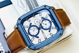 Fossil Inscription Multifunction Silver Dial Brown Leather Strap Watch for Men - BQ2658 Authentic Buy Shop Now