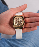 Guess Phoenix Multifunction Gold Dial White Leather Strap Watch for Men - GW0202G6 Authentic Buy Shop Now
