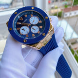 Guess Poseidon Blue Dial Blue Rubber Strap Watch for Men - GW0057G2 Authentic Buy Shop Now