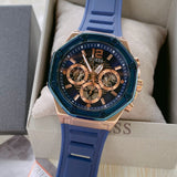 Guess Momentum Chronograph Blue Dial Blue Rubber Strap Watch for Men - GW0263G2 Authentic Buy Shop Now