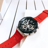 Guess Momentum Black Dial Red Rubber Strap Watch for Men - GW0263G3 Authentic Buy Shop Now