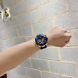 Guess Navigator Chronograph Blue Dial Blue Rubber Strap Watch for Men - GW0264G4 Authentic Buy Shop Now