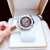 Guess Poseidon Chronograph Rainbow Dial White Silicone Strap Watch For Men - GW0425G4 Authentic Buy Shop Now