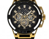 Guess Matrix Multifunction Gold Dial Black Rubber Strap Watch For Men - GW0423G2 Authentic Buy Shop Now
