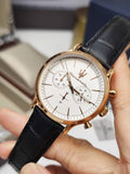 Maserati Epoca Chronograph White Dial Black Leather Strap Watch For Men - R8871618016 Authentic Buy Shop Now