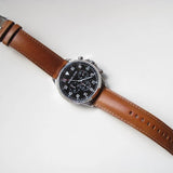 Michael Kors Gage Chronograph Quartz Black Dial Brown Leather Strap Watch For Men - MK8333 Authentic Buy Shop Now