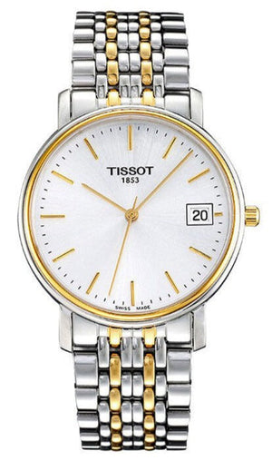 Tissot Desire White Dial Two Tone Mesh Bracelet Two Tone Steel Watch For Men - T52.2.481.31 Authentic Buy Shop Now