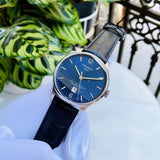 Tissot Chemin Des Tourelles Powermatic 80 Blue Dial Blue Leather Strap Watch for Men - T099.407.16.047.00 Authentic Buy Shop Now