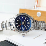 Versace Hellenyium GMT Blue Dial Silver Steel Strap Watch for Men - V11010015 Authentic Buy Shop Now