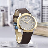 Versace V-Urban Quartz Grey Dial Brown Leather Strap Watch for Men - VELQ00219 Authentic Buy Shop Now
