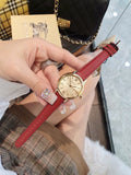 Burberry The Classic Gold Dial Red Leather Strap Watch for Women - BU10102 Authentic Buy Shop Now