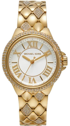 Michael Kors Camile Analog White Dial Gold Steel Strap Watch for Women - MK4801 Authentic Buy Shop Now