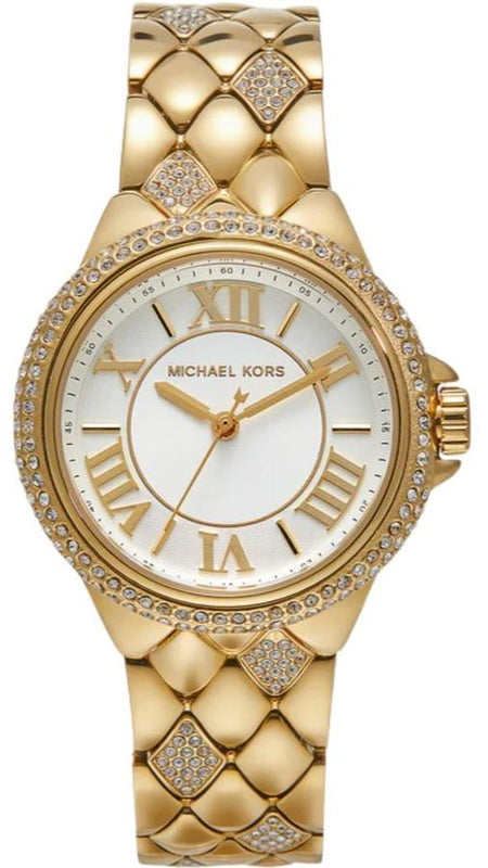 Michael Kors Camile Analog White Dial Gold Steel Strap Watch for Women - MK4801 Authentic Buy Shop Now