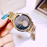 Michael Kors Portia Black Dial Gold Steel Strap Watch for Women - MK3788 Authentic Buy Shop Now